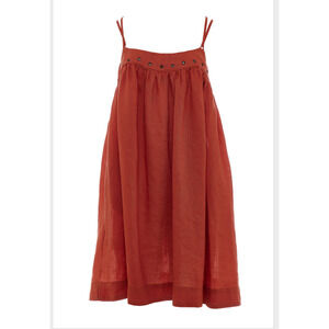 Devotion TWINS Terracotta Linen Short Dress